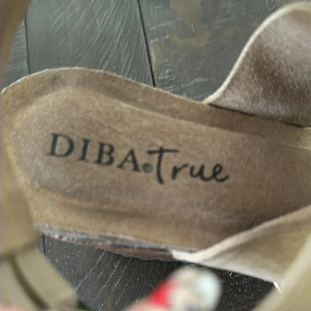 Diba True Tan Wedges with Adjustable Buckle and Cork Footbed